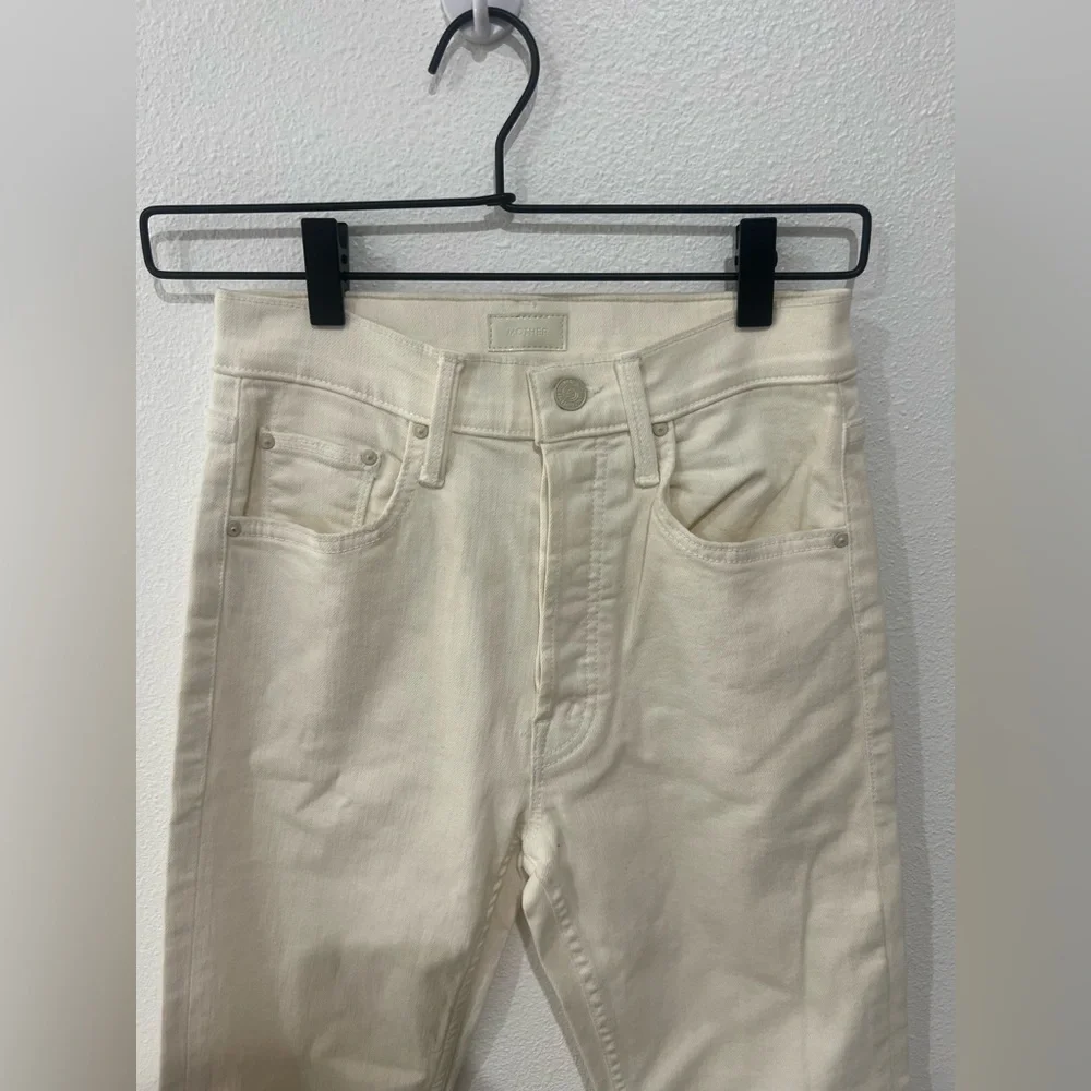 Mother Denim The Tomcat High Waist Ankle Skinny Jeans in Cream Puffs